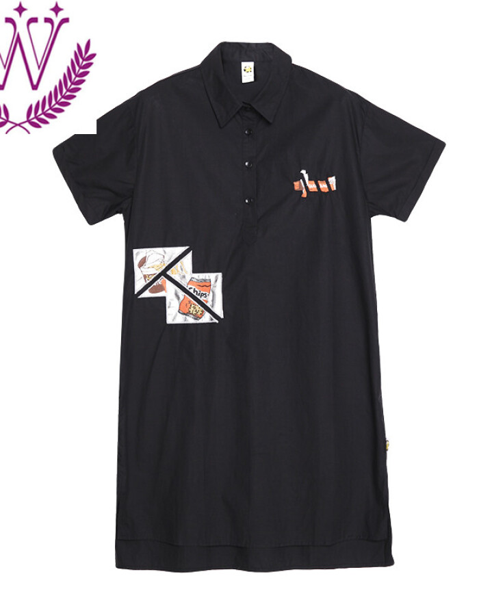 每購(gòu)MEERYCO 2016年時(shí)尚專柜產(chǎn)品韓范寬松顯瘦繡花休閑中長(zhǎng)款襯衫女連衣裙潮 玫瑰紅色 S