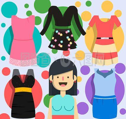 時尚女子服飾矢量素材 現代設計的必備元素